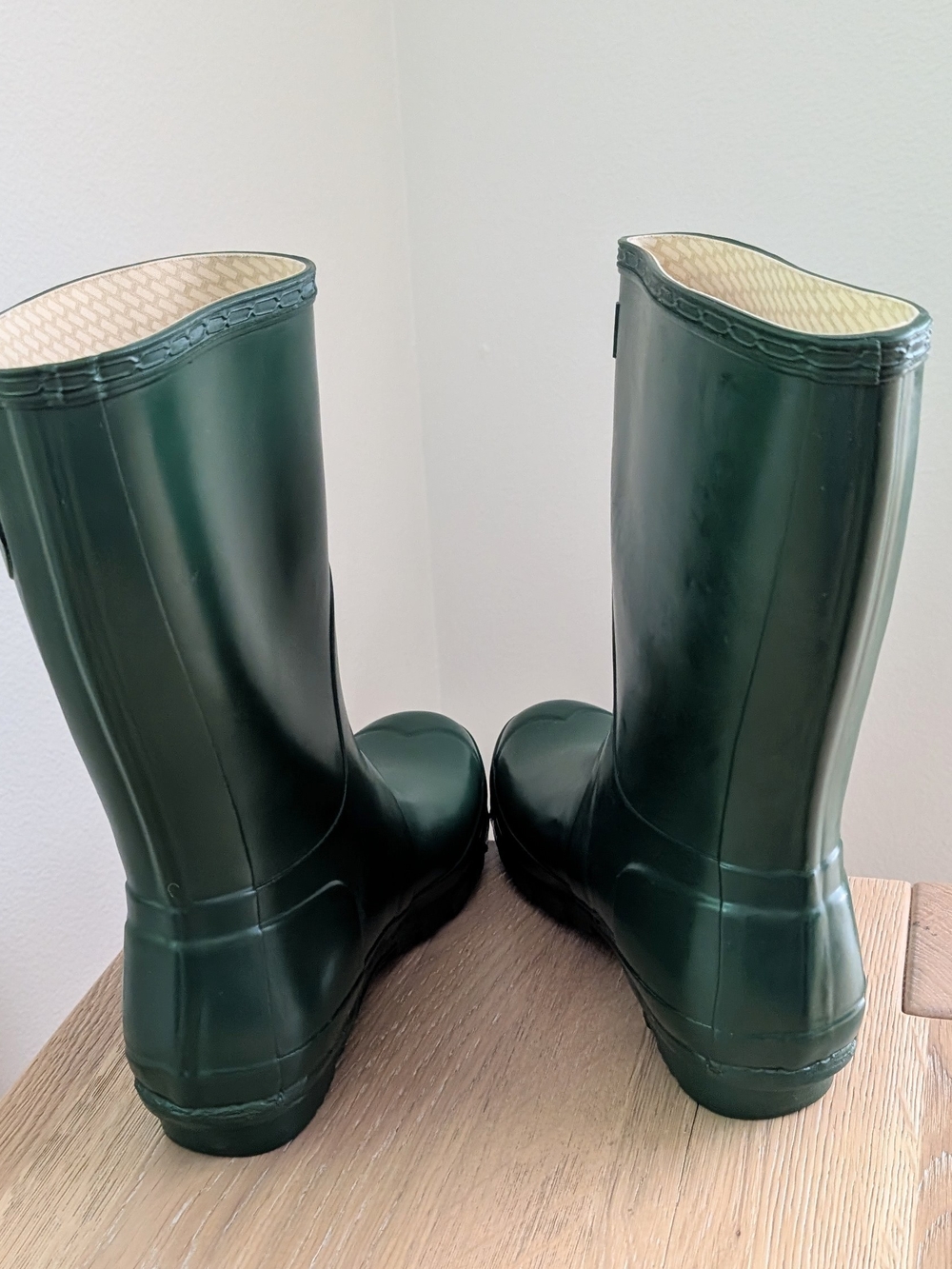 Hunter Original Rubber Shiny Mid-Calf Rain Boots In Forest Green - 9 - Picture 8 of 12